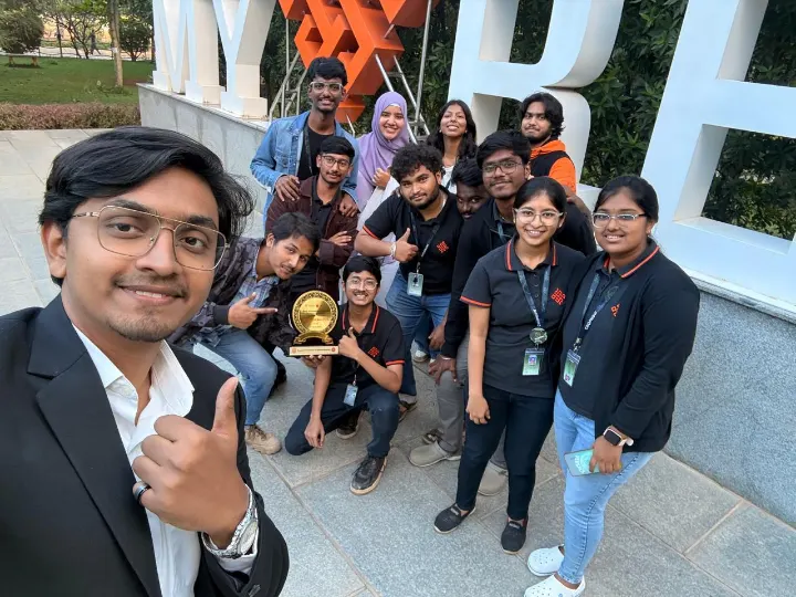 A group selfie outdoors