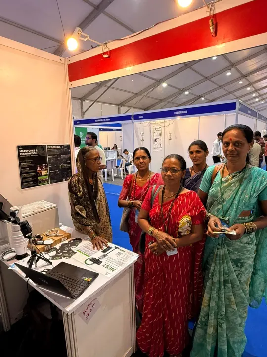 Women farmers visiting the CropNow stall