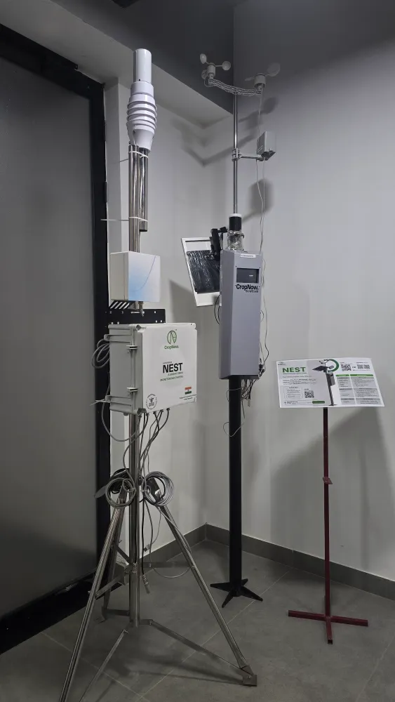 NEST units on stands in the lab